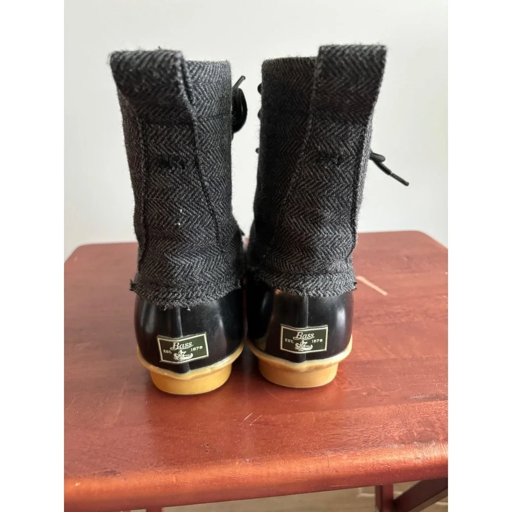 G.H. Bass Black Herringbone Duck Boots Womens Size 10